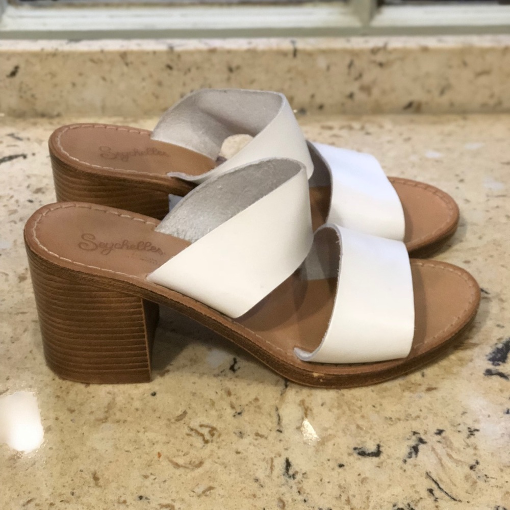 White Italian Leather Seychelles Chunky Sandal